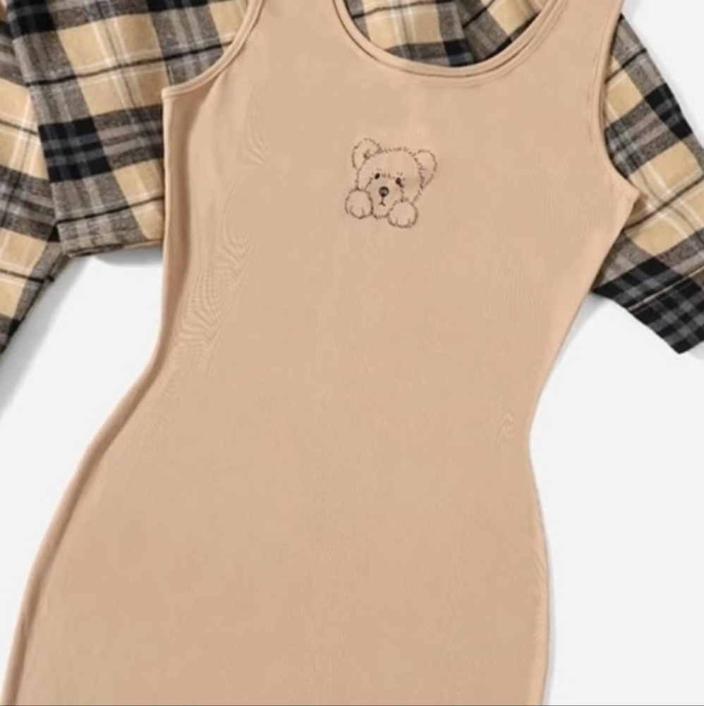 Brown teddy bear dress, never worn.